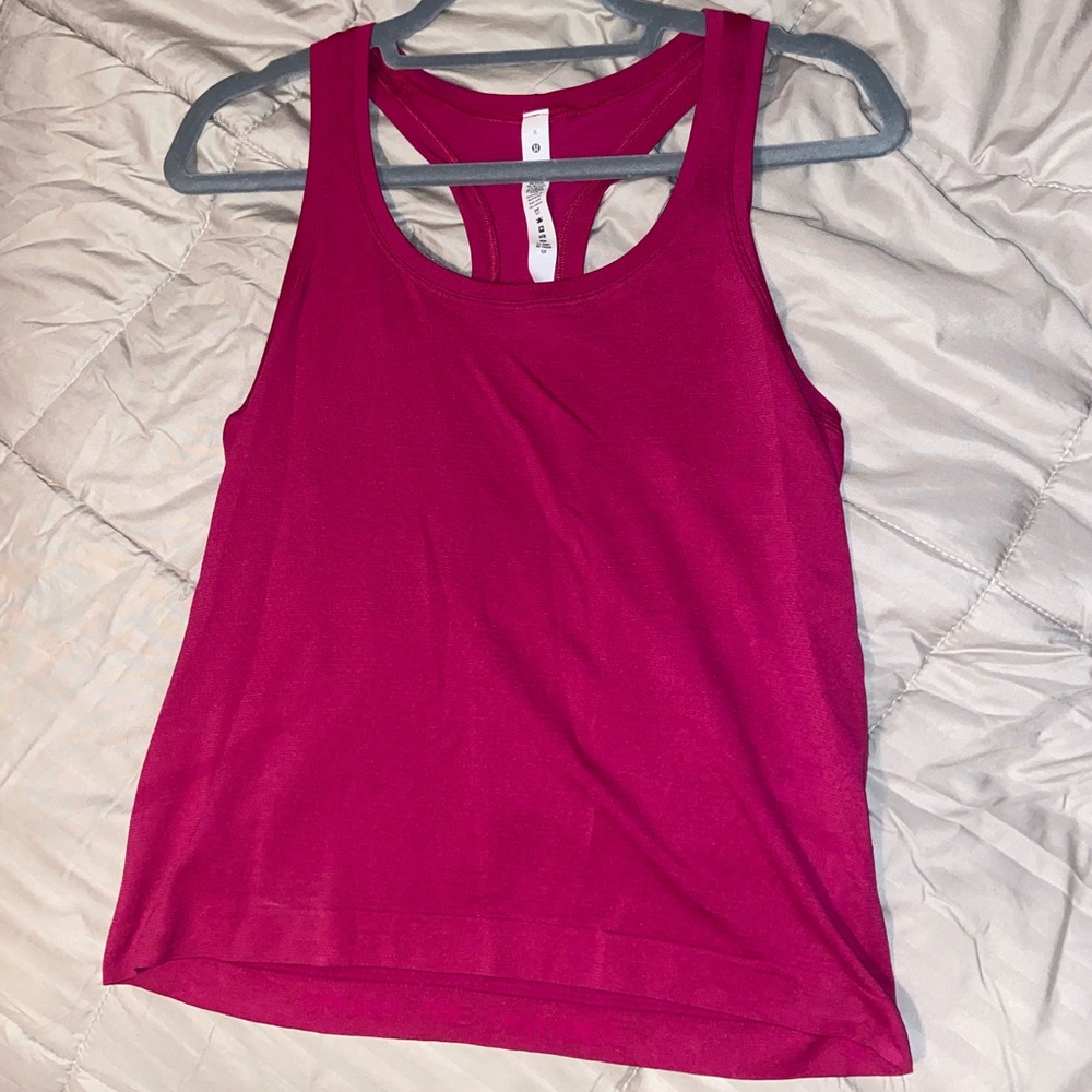 Lululemon swiftly tech racerback tank top 2.0 race length (dark pink) size:8
